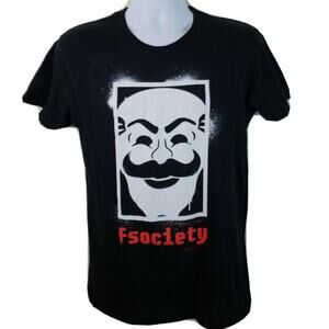 Official Lootcrate Exclusive Mr Robot TV Show F Society Black Tshirt Size Small